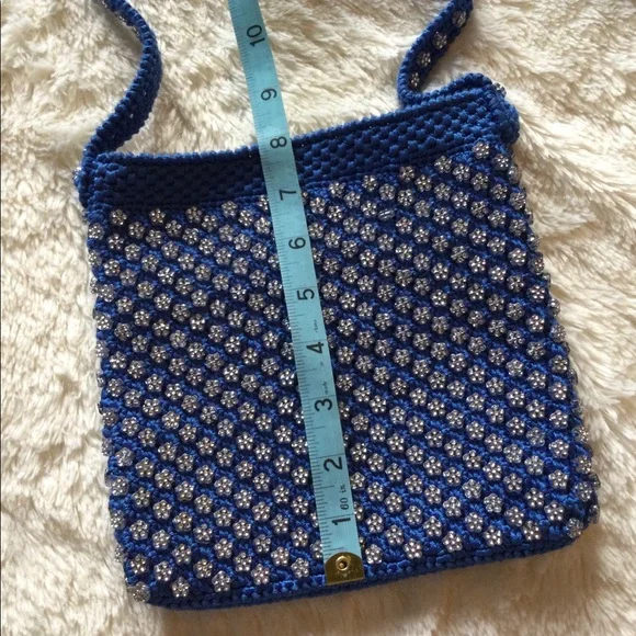 💎5xHP!💎Hand Beaded Crystal Flowers Crossbody Bag - Picture 9 of 9